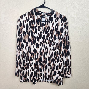 Chico's Woman's Lightweight Sweater, Leopard Print, Size LP (2P) (5124)